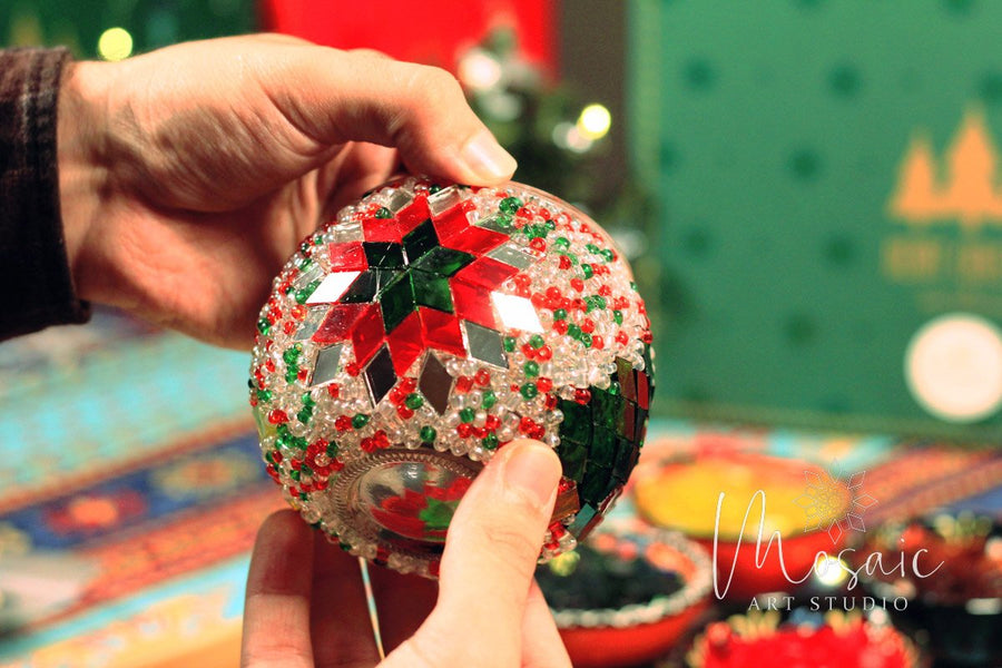"Christmas" Mosaic Candle Holder DIY Home Kit