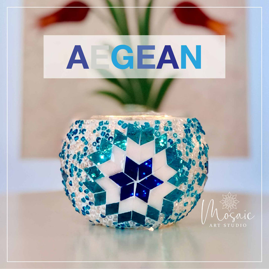 Mosaic Candle Holder DIY Home Kit "AEGEAN"